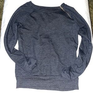 Dark Gray Sweater with Zipper Detail